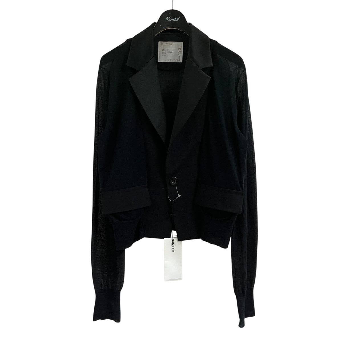 24SS sacai サカイ ニット カーディガン　黒　1 toga mame sacai(サカイ) スーツミックスニットカーディガン 24-07221 ブラック