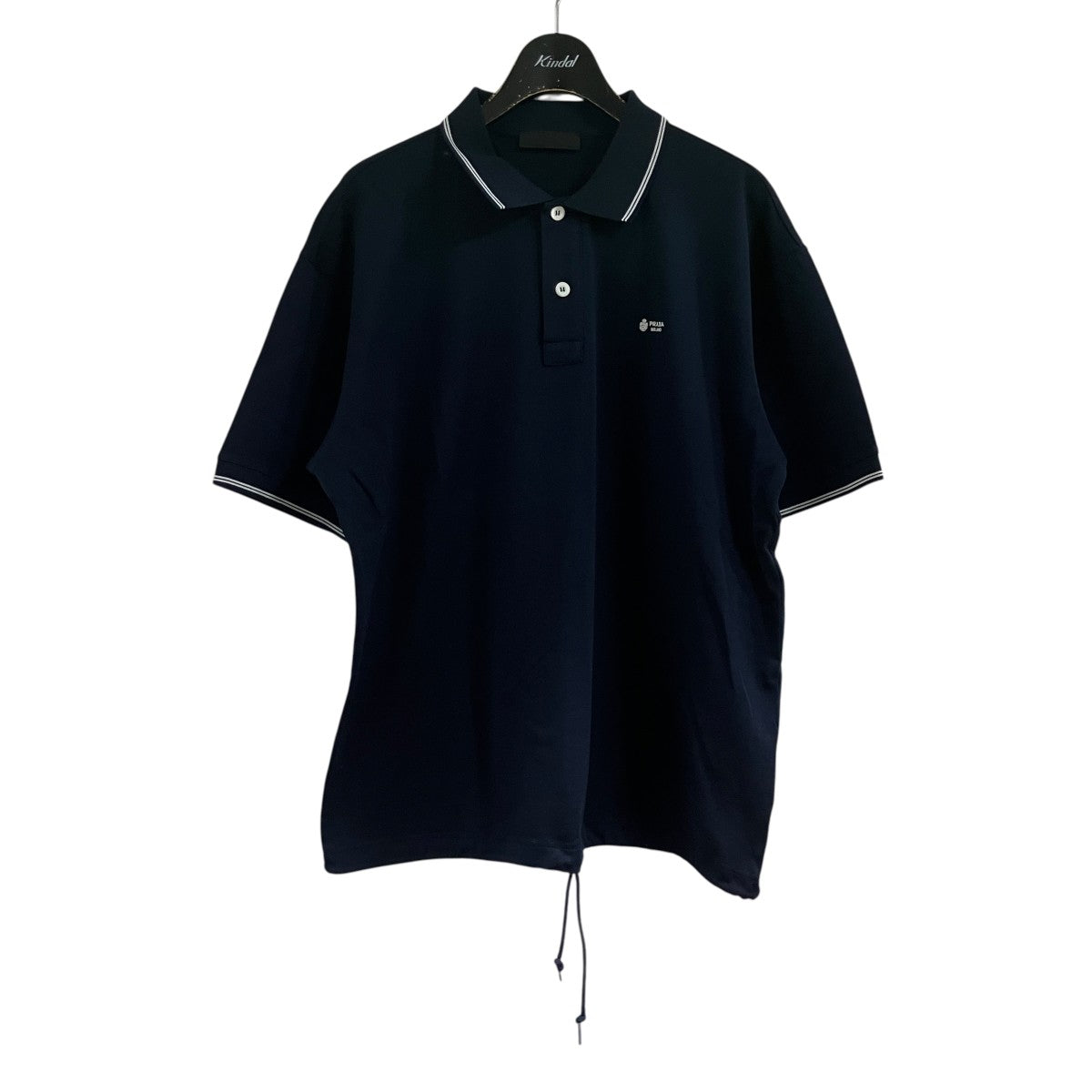 PRADA(プラダ) ロゴポロシャツ UJN961 ネイビー×ホワイト サイズ L