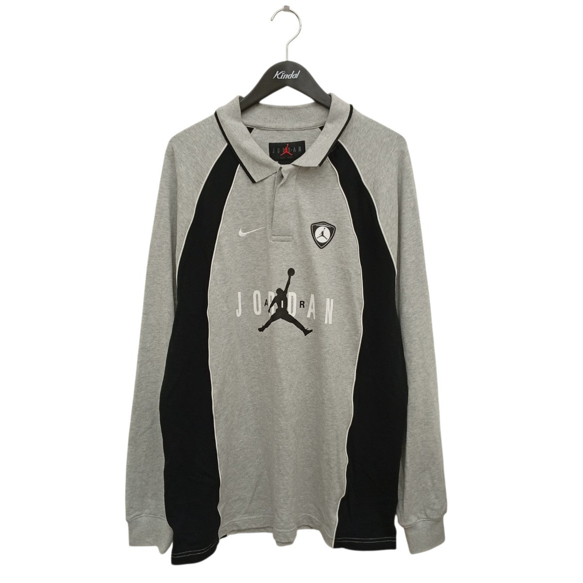 JORDAN BRAND M J FLT LS POLO JRSY GRAY長袖ポロシャツIF1915-050