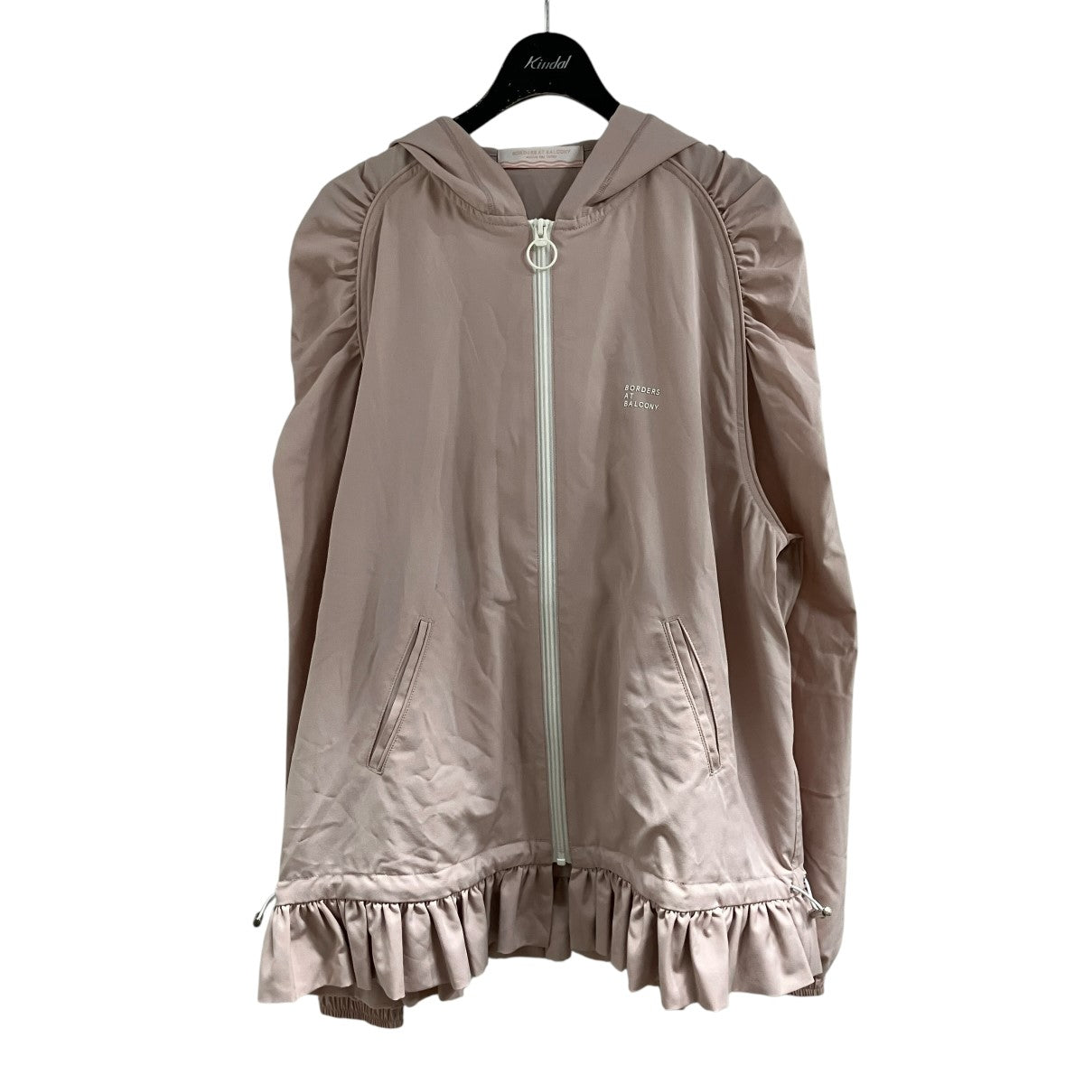BORDERS at BALCONY フリル ジップアップ パーカー　美品！ BORDERS AT BALCONY(ボーダーズアットバルコニー) ジップアップ