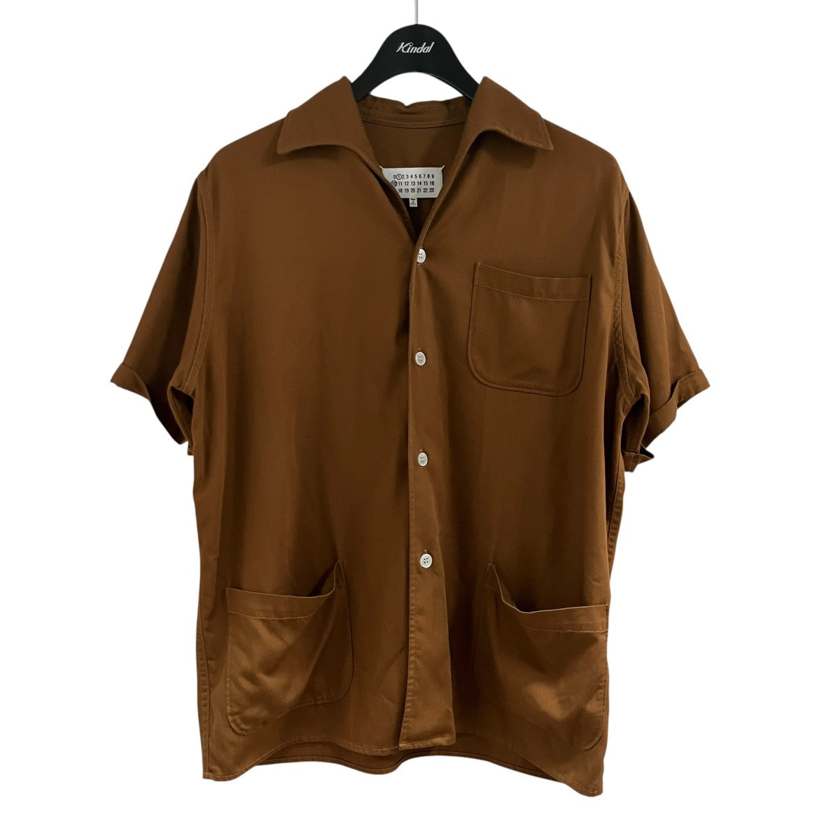 Maison Margiela 半袖シャツ オープンカラー ブラウン レーヨン Maison Margiela(メゾンマルジェラ) オープンカラーシャツ S50DR0003
