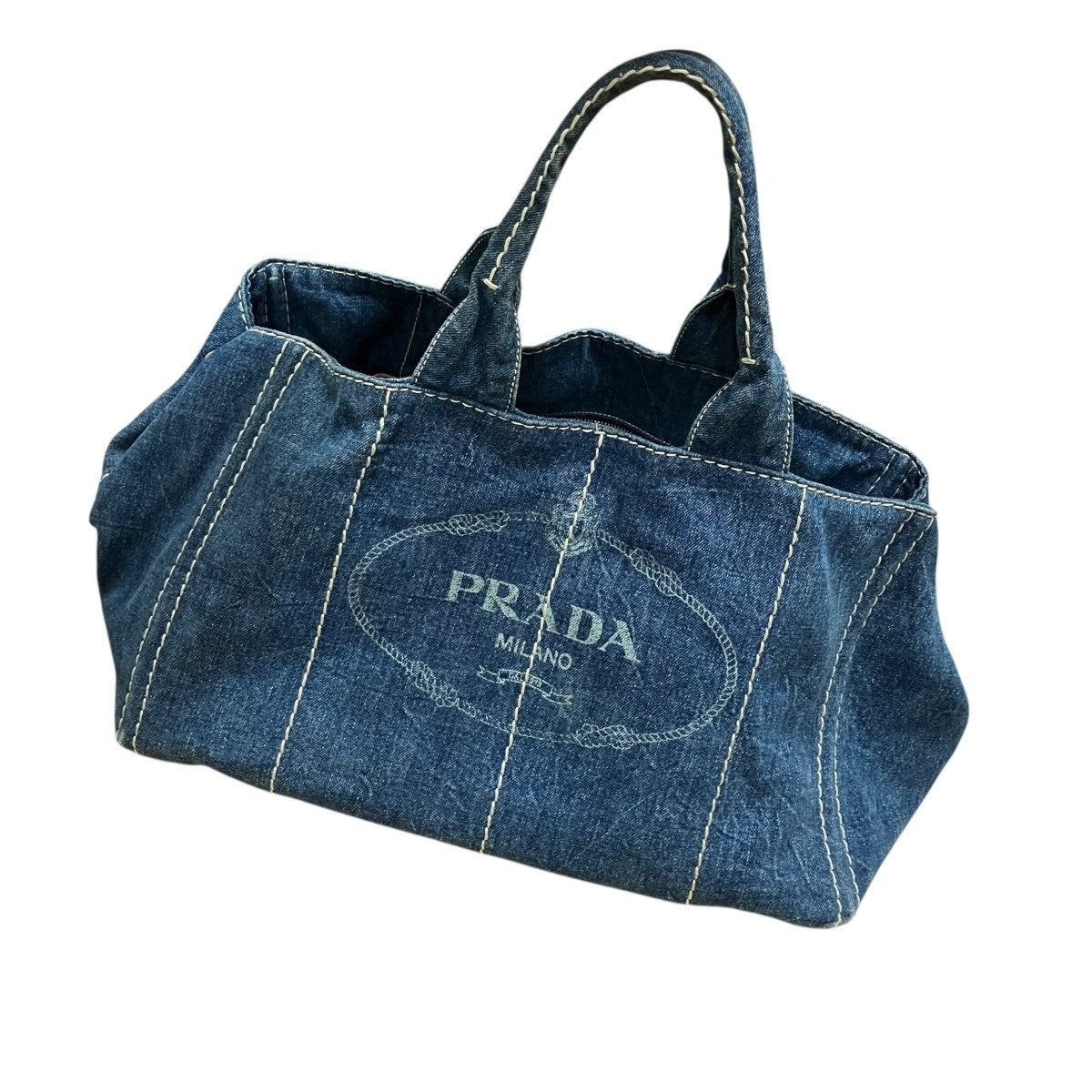 PRADA(プラダ) カナバ デニムトートバッグ インディゴ サイズ
