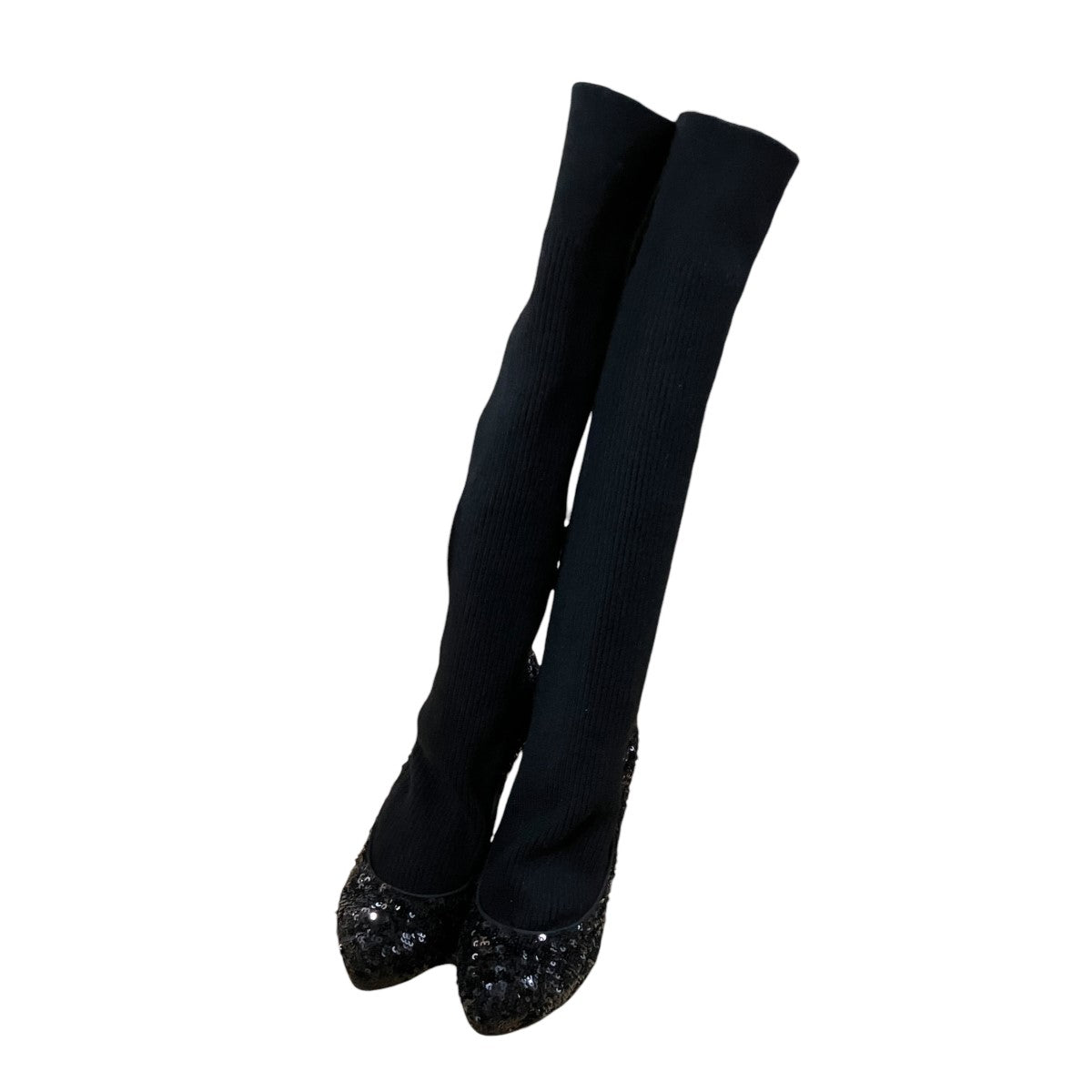 DOLCE & GABBANA ソックススパンコールパンプス 古着・中古-1枚目のアイテム画像