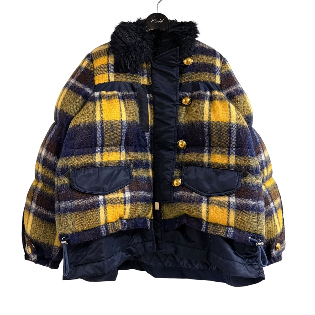 sacai(サカイ) ウールモヘアチェックダウンジャケット 18-03935