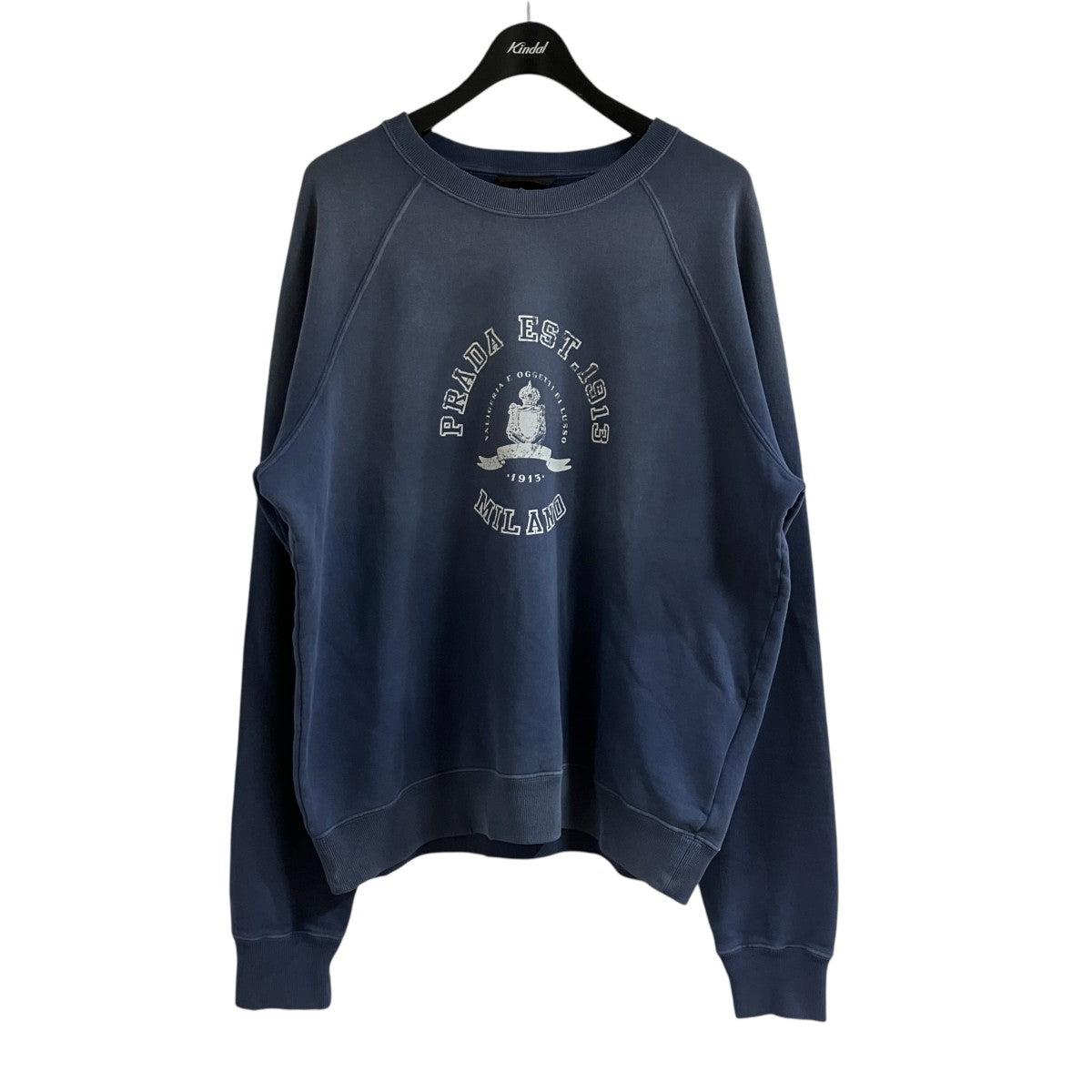 PRADA(プラダ) フェード加工プリントスウェット UJL19C ネイビー