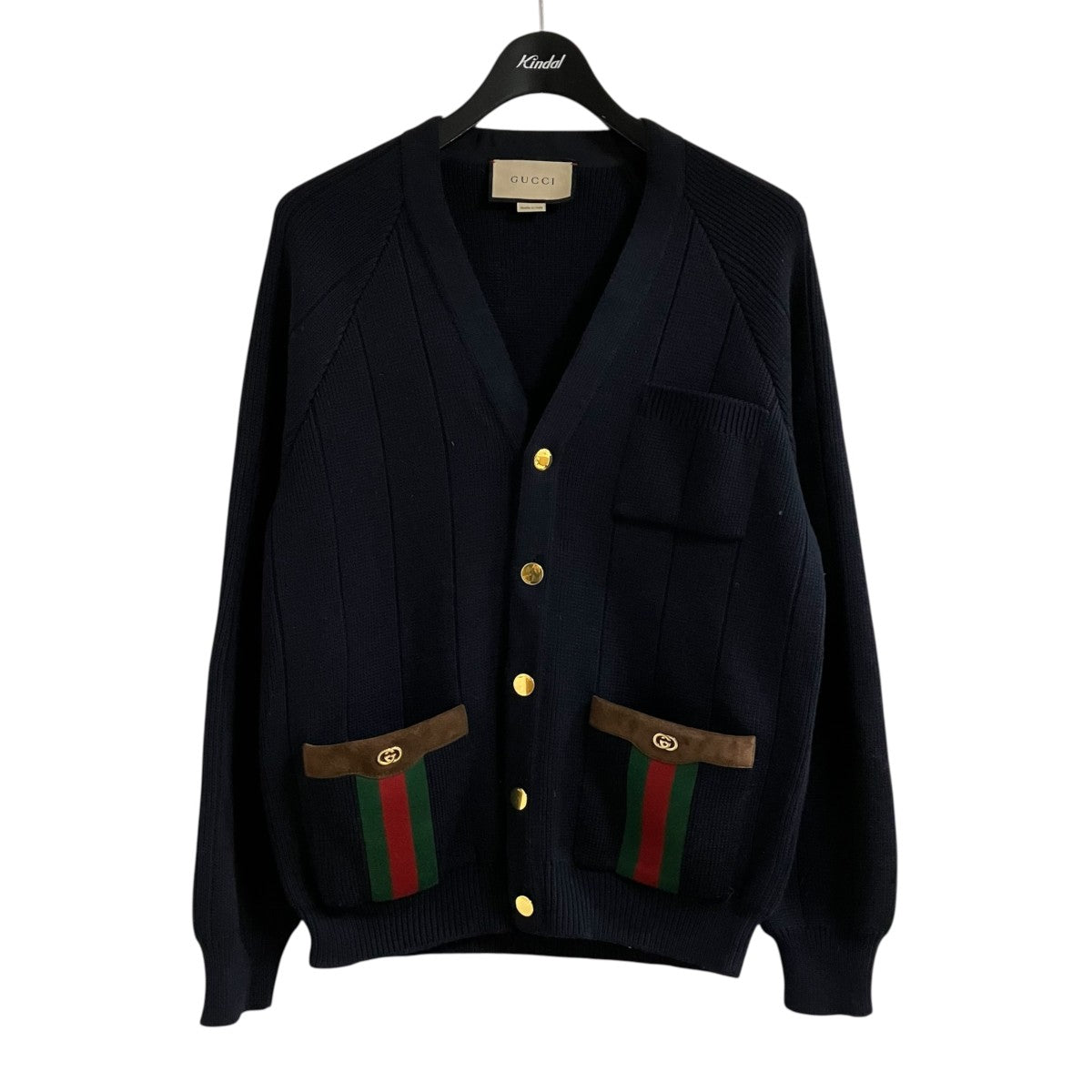 GUCCI(グッチ) ウェブストライプ付きカーディガン 626349 XKBFJ