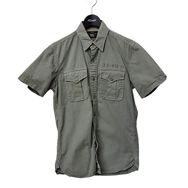 RRL(ダブルアールエル) フラップポケット半袖ミリタリーシャツ　半袖ワークシャツ