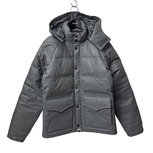 A BATHING APE(アベイシングエイプ) CLASSIC DOWN JACKET　レザーダウンジャケット　ダウンレザーブルゾン