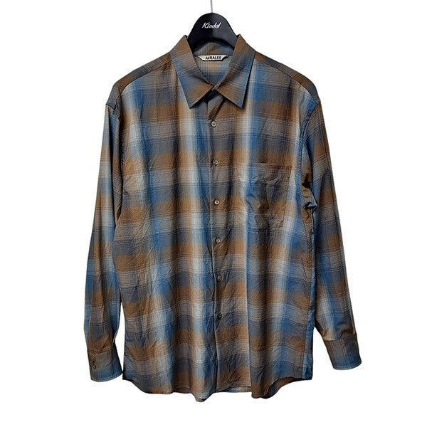 AURALEE(オーラリー) 23SSSUPER LIGHT WOOL CHECK SHIRT　スーパーライトウールチェックシャツA23SS01LC