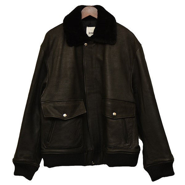my bomber leather jacket　ムートンレザージャケット　ボンバージャケット