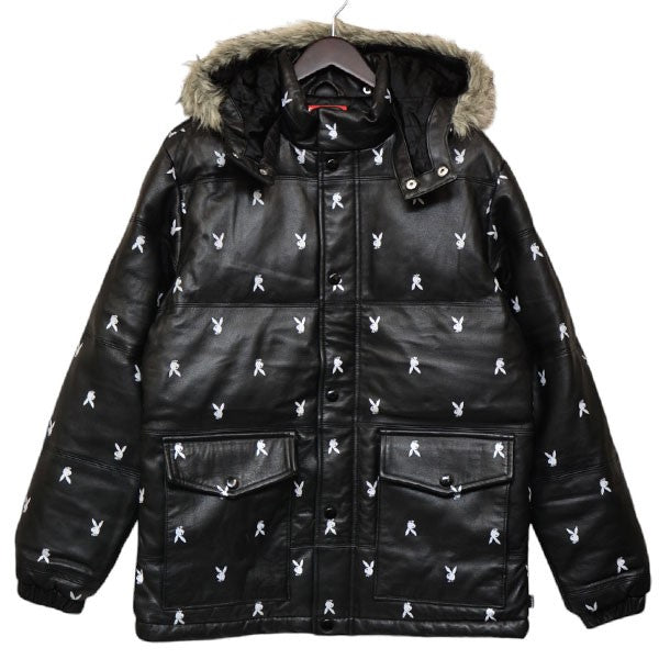 PLAYBOY×Supreme(プレイボーイ×シュプリーム) 2015AW　Leather Puffy Jacket　レザーダウンジャケット