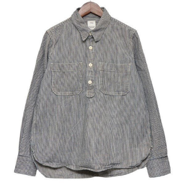 VISVIM(ビズビム) ALPHA PO SHIRT L／S HICKORY　ヒッコリープルオーバーシャツ