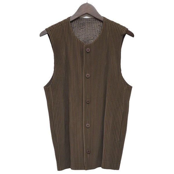 HOMME PLISSE ISSEY MIYAKE(イッセイミヤケオムプリッセ) TAILORED PLEATS 1 VEST プリーツベスト  HP41JE152 HP41JE152 ブラウン サイズ 3｜【公式】カインドオルオンライン ブランド古着・中古通販【kindal】