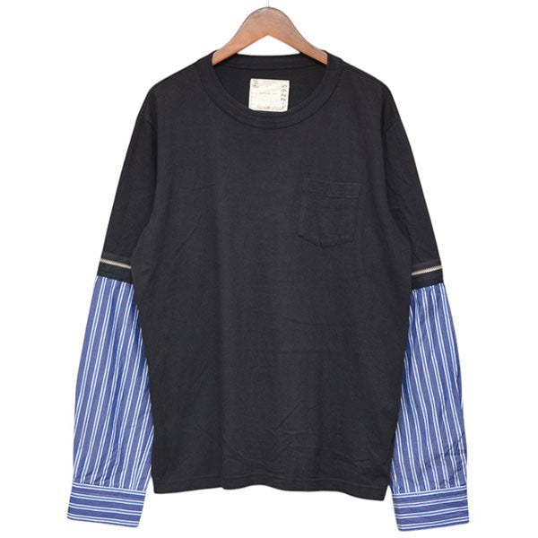 sacai(サカイ) 2022SS　ZIP SLEEVE LONG TEE　2wayロングスリーブTシャツ　20-02295M