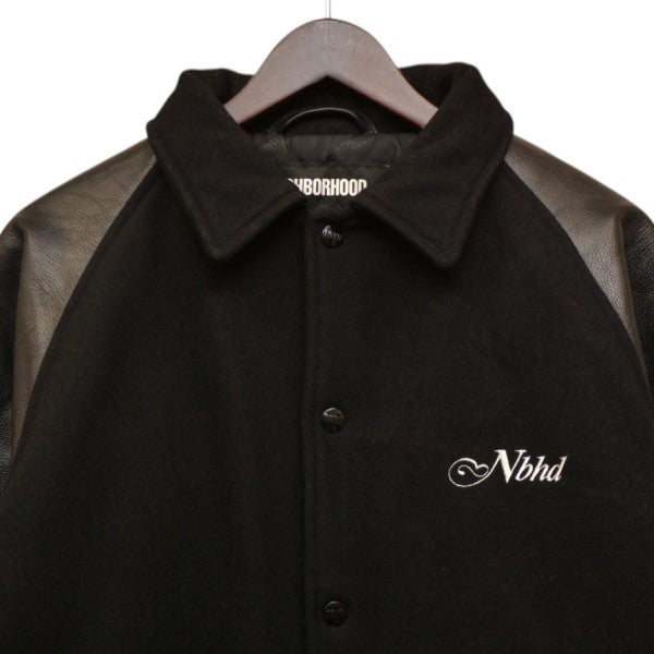 NEIGHBORHOOD 2021AW CLUB WCL-JKT 袖レザースタジャン ジャケット 212SZNH-JKM03 古着・中古-4枚目のアイテム画像