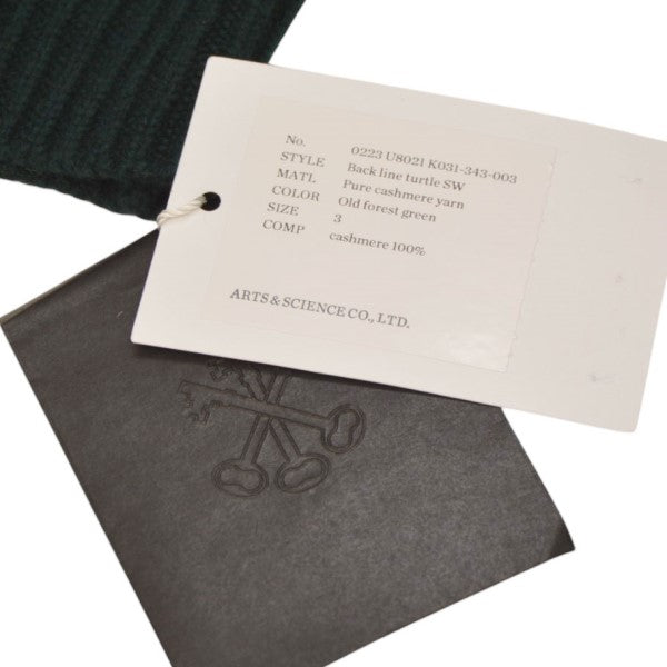 ARTS&SCIENCE back line turtle sweater カシミヤタートルネックニット セーター 0223-U8021-K031 古着・中古-5枚目のアイテム画像