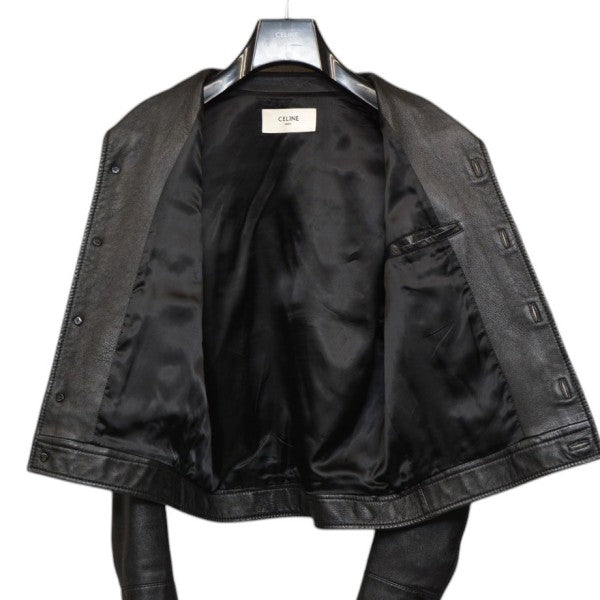 CELINE 2020AW ソフトラムスキンスタッズストレートレザージャケット 686269 古着・中古-5枚目のアイテム画像