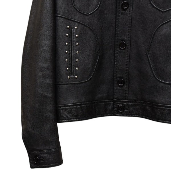 CELINE 2020AW ソフトラムスキンスタッズストレートレザージャケット 686269 古着・中古-6枚目のアイテム画像