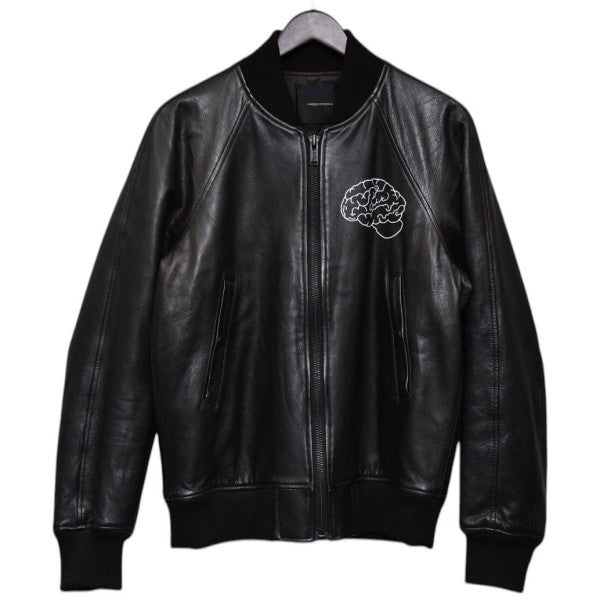 UNDERCOVERISM 2014AW COLD BLOOD期 スケッチプリントレザージャケット ブルゾン N4203-1 古着・中古-2枚目のアイテム画像