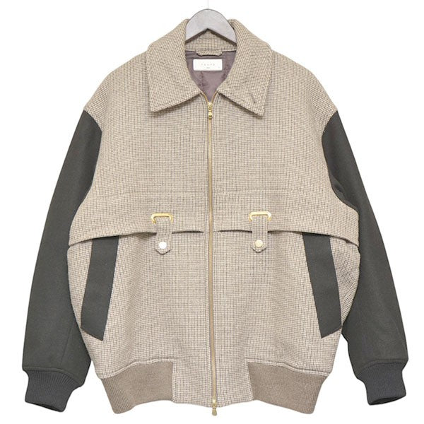 TAUPE 2022AW QUILT HOUNDSTOOTH ZIP BLOUSON 中綿ジップアップブルゾン 切替ジャケット TPM22302004 古着・中古-1枚目のアイテム画像