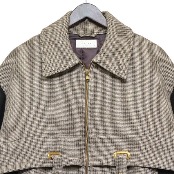 TAUPE 2022AW QUILT HOUNDSTOOTH ZIP BLOUSON 中綿ジップアップブルゾン 切替ジャケット TPM22302004 古着・中古-3枚目のアイテム画像