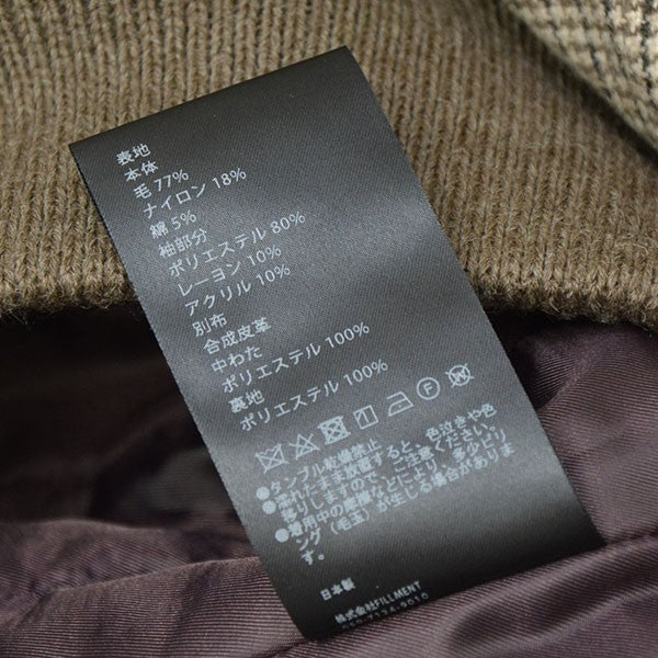 TAUPE 2022AW QUILT HOUNDSTOOTH ZIP BLOUSON 中綿ジップアップブルゾン 切替ジャケット TPM22302004 古着・中古-6枚目のアイテム画像