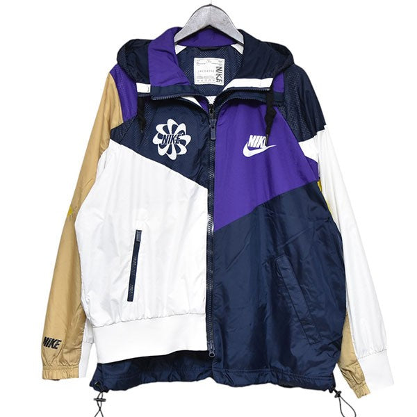 sacai×NIKE 2019AW Hooded Anorak レイヤードジップアップブルゾン ジャケット CD6298-451 古着・中古-1枚目のアイテム画像