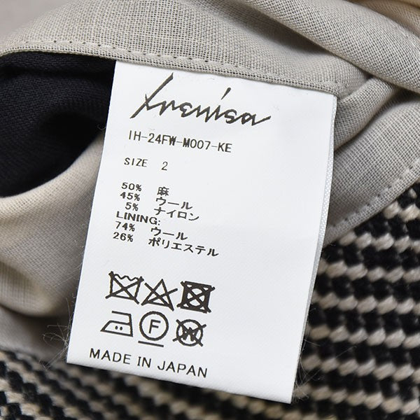 IRENISA 2024AW MODIFIED SLEEVE ZIP BLOUSON ジップアップブルゾン リネンウールジャケット IH-24FW-M007-KE 古着・中古-7枚目のアイテム画像