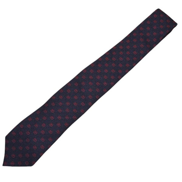 GUCCI(グッチ) シルク混GG柄ネクタイ ネイビー×レッド サイズ 148×7cm 