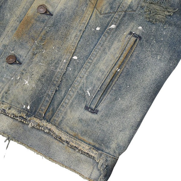 Resurrection Levi’s 3rd Type リメイク ダメージ加工デニムジャケット クラッシュGジャン ジージャン 古着・中古-4枚目のアイテム画像