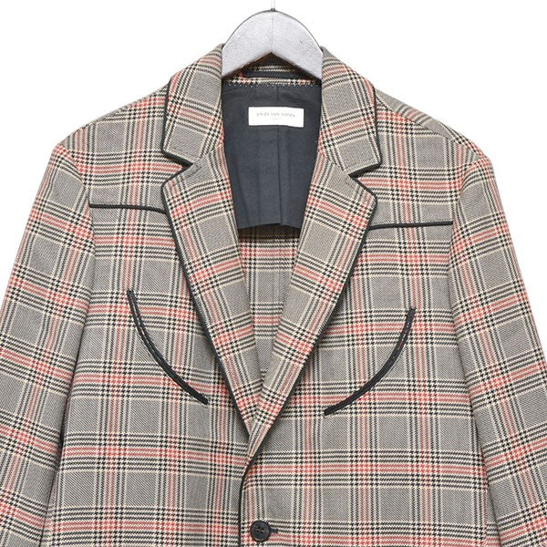 DRIES VAN NOTEN 2018AW ウエスタンテーラードジャケット チェックテーラードジャケット 古着・中古-3枚目のアイテム画像