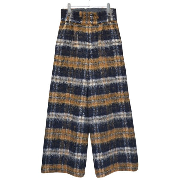 2023AW SHAGGY CHECK WIDE PANTS シャギーチェックワイドパンツ
