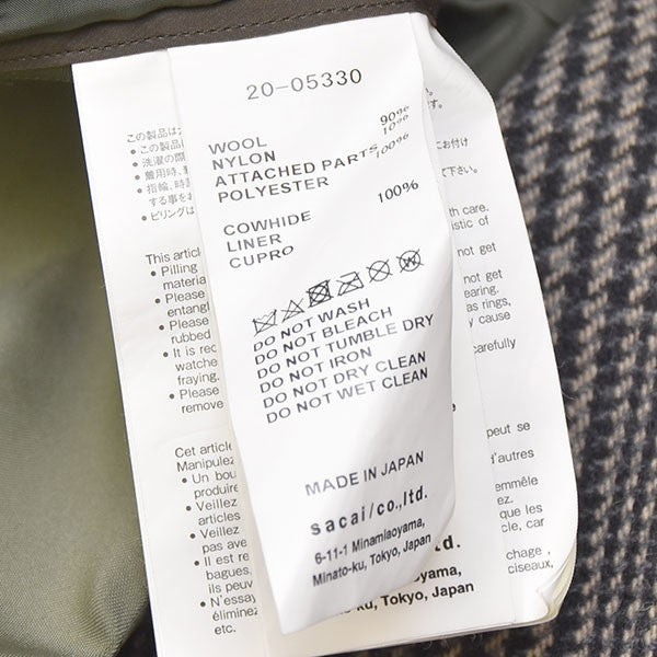 sacai 2020AW ドッキングジャケット 20-05330 古着・中古-9枚目のアイテム画像
