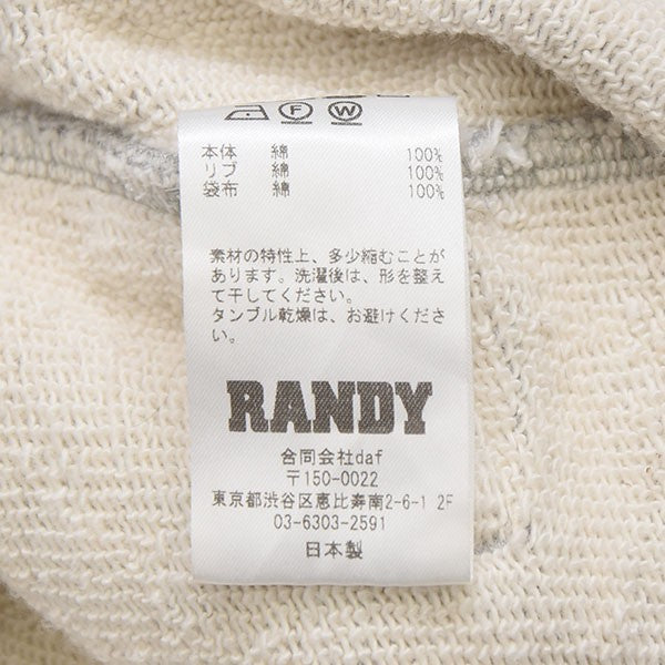 Randy 2025SS MELT クロップドパーカー ショート丈スウェットパーカー SS225-RCS02 古着・中古-6枚目のアイテム画像