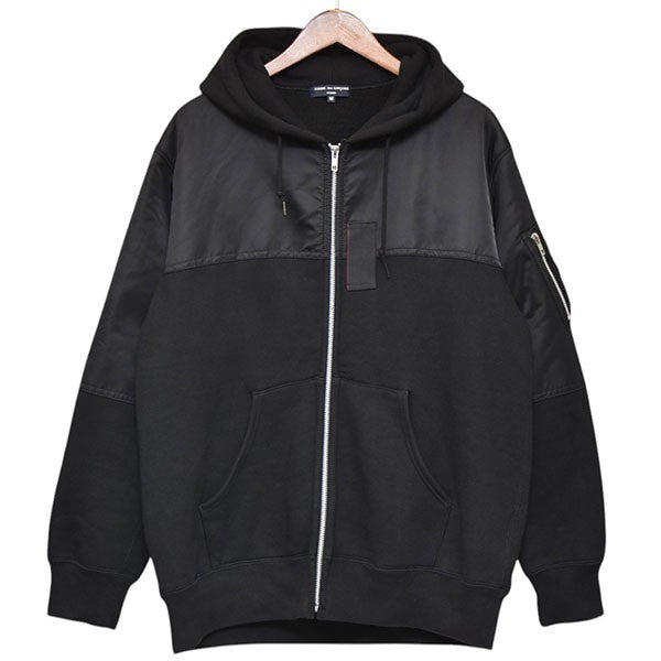 コムデギャルソンオム MA-1 ZIPパーカーブラックサイズM COMME des GARCONS HOMME(コムデギャルソンオム) 2021AW MA-1