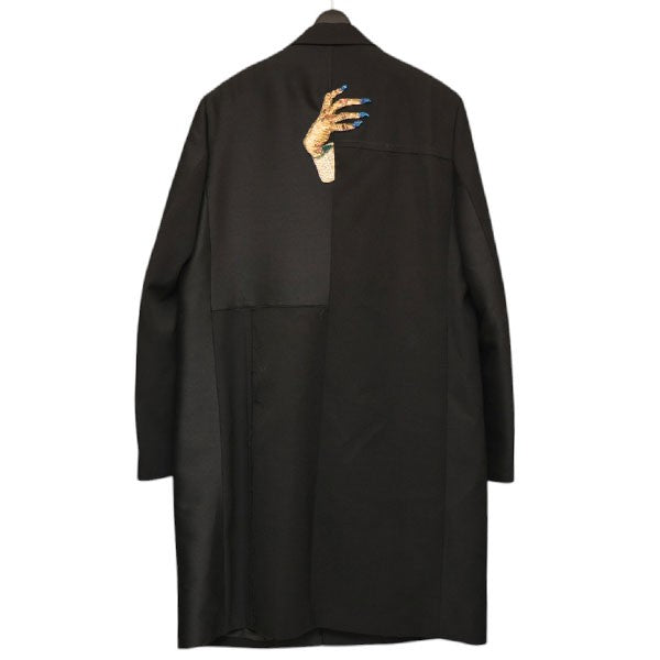 UNDERCOVER 2023AW ハンドビーズウール素材MIXランダム切替ロングJKT チェスターコート UC2C4314 古着・中古-2枚目のアイテム画像