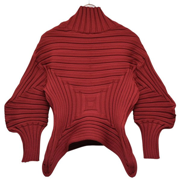 PLEATS PLEASE ISSEY MIYAKE 2023AW FLOST KNIT 変形ニット セーター PP33KK801 古着・中古-2枚目のアイテム画像