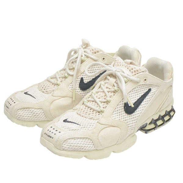 Nike stussy 白　CQ5486-200 ベージュ メッシュ スニーカー NIKE×STUSSY 2020年モデル AIR ZOOM SPIRIDON CAGE 2 スニーカー