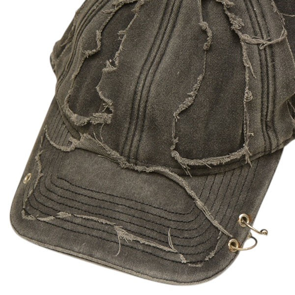 VETEMENTS 2024AW Fully Distressed Piercing Cap USED加工キャップ UA65CA200B 古着・中古-5枚目のアイテム画像