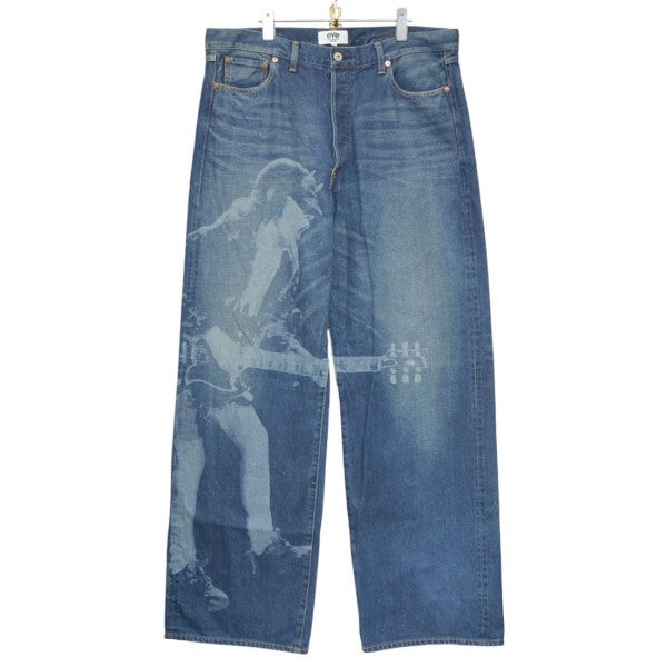 2025SS ACDC Denim Pants USED加工プリントワイドデニムパンツ WO-P920