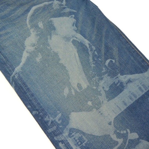 2025SS ACDC Denim Pants USED加工プリントワイドデニムパンツ WO-P920