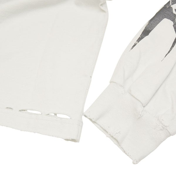 2024AW メタルロゴプリントオーバーサイズロングスリーブTシャツ デストロイ加工ロンT 796977 TRVF9