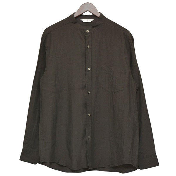 2024SS No collar standard shirt ノーカラーリネンシャツ 0241-U601D-1030