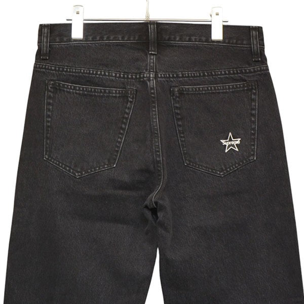 Supreme Regular Jean スター刺繍ブラックデニムパンツ 古着・中古-5枚目のアイテム画像