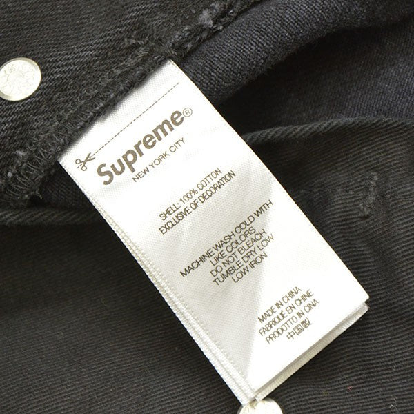 Supreme Regular Jean スター刺繍ブラックデニムパンツ 古着・中古-7枚目のアイテム画像