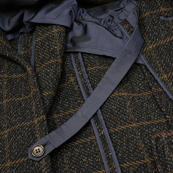 COMME des GARCONS HOMME 1981-1983AW デカオム ウールチェックダブルジャケット HJ-05018 古着・中古-5枚目のアイテム画像