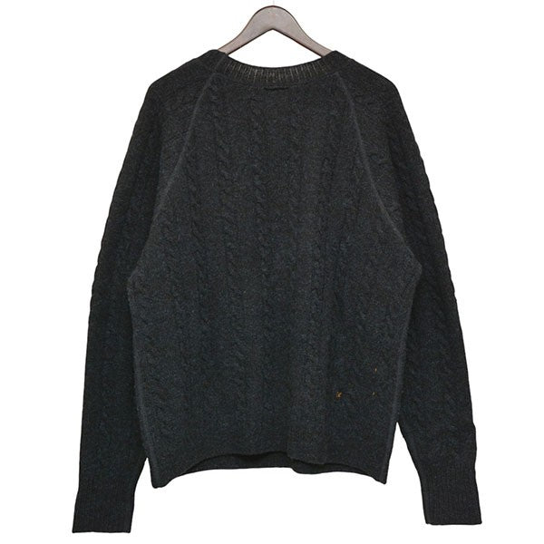 シェットランドケーブル縮絨の908ラグランセーター クルーネックニット 80980403