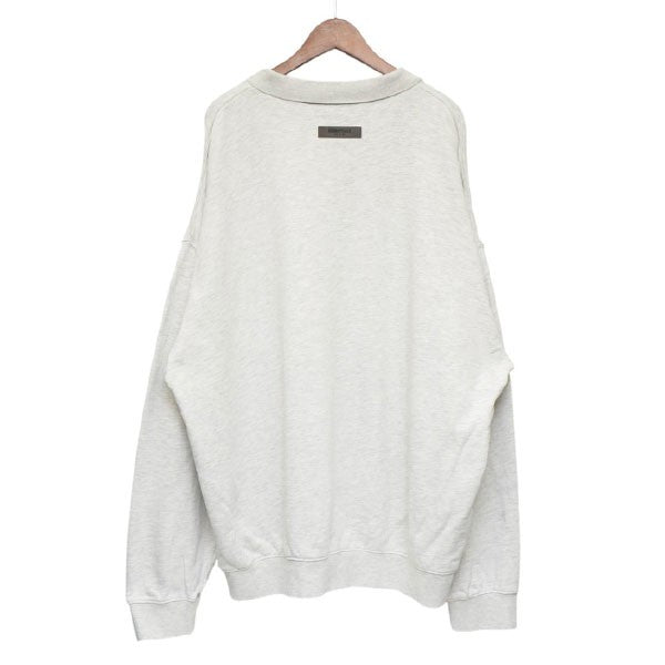 2022AW 長袖ポロシャツ オーバーサイズロゴ刺繍ポロシャツ