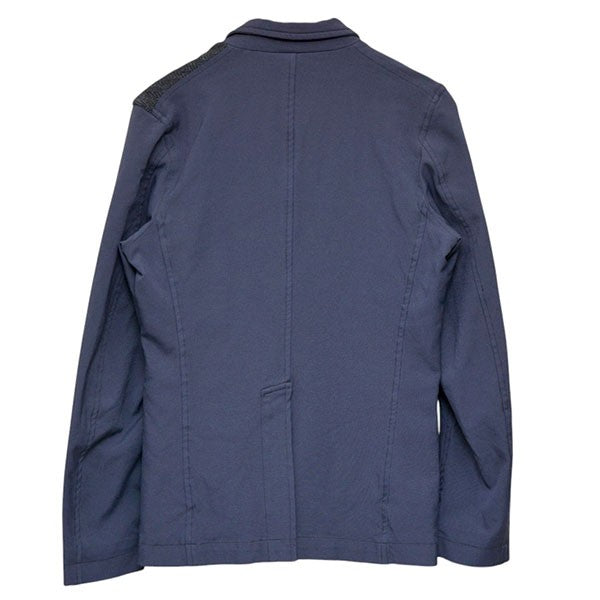 2011AW ヘリンボーン切替ポリエステル縮絨テーラードジャケット パッチワークジャケット W19111