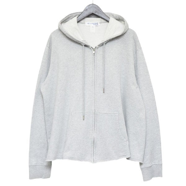 Cotton pile plain cotton rib with logo print バックプリントジップパーカー スウェット W25928